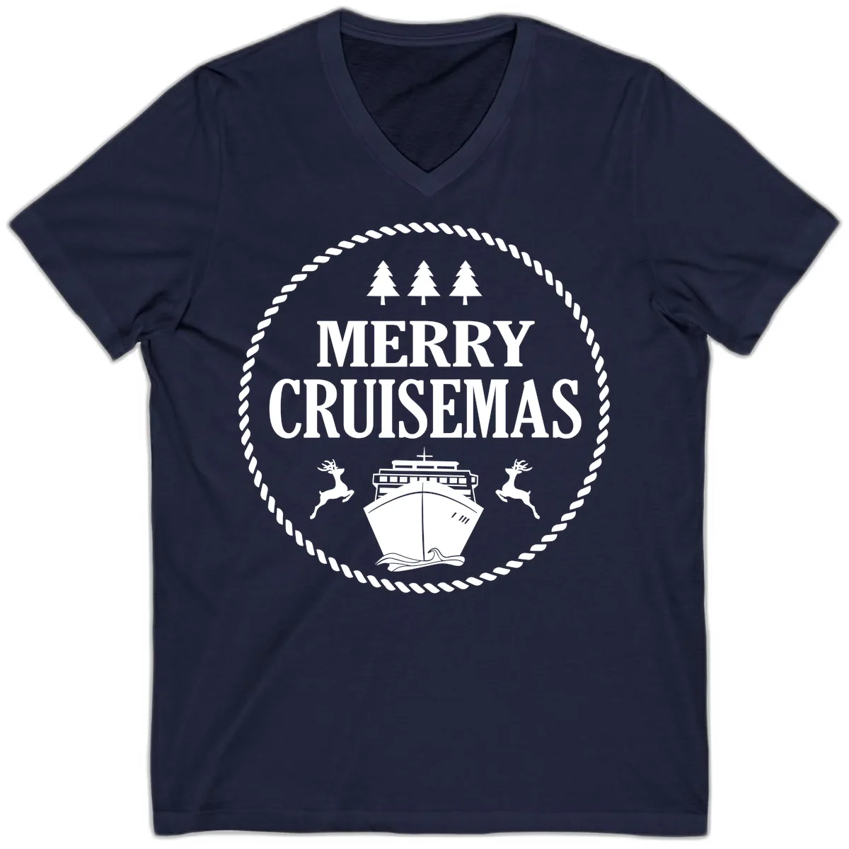Merry Cruisemas V-Neck in Navy