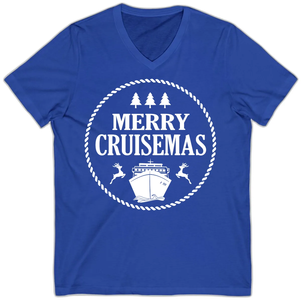 Merry Cruisemas V-Neck in True Royal