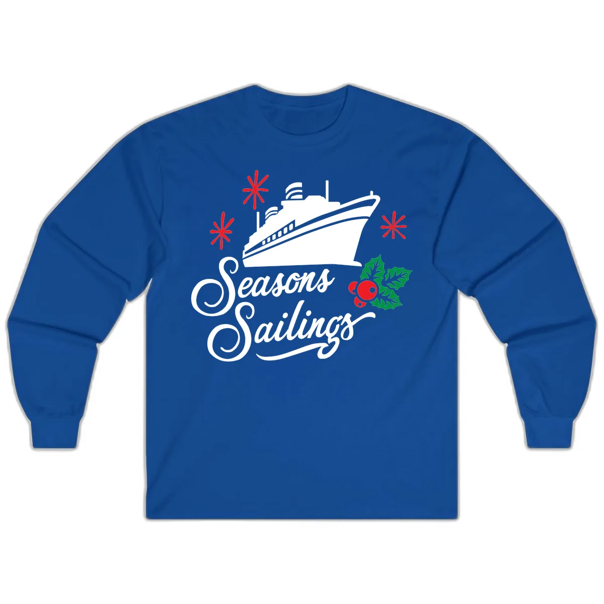 Seasons Sailings Cruise Holiday Long Sleeve in Royal