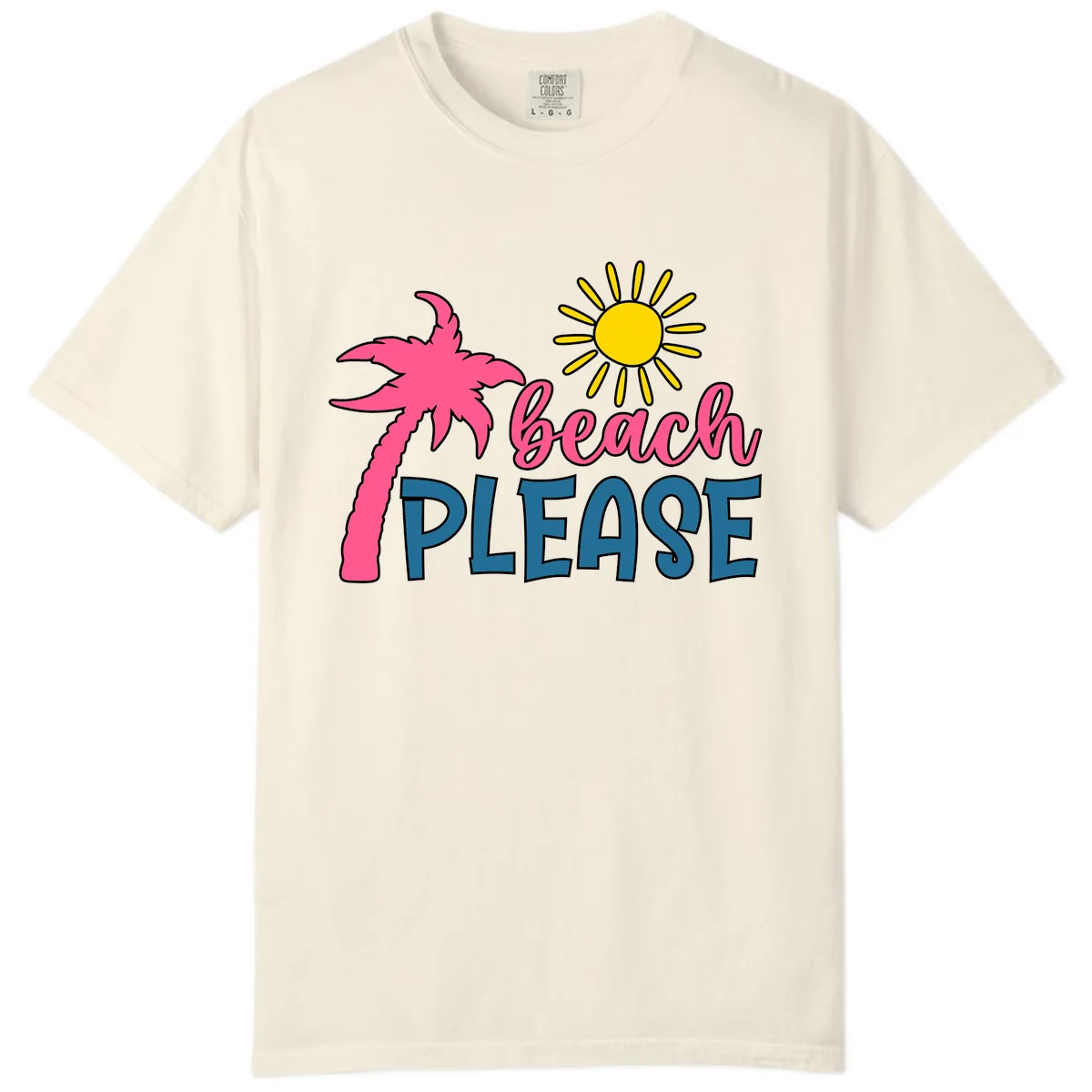 Beach Please Palm Tree Vacation Comfort Color in Ivory