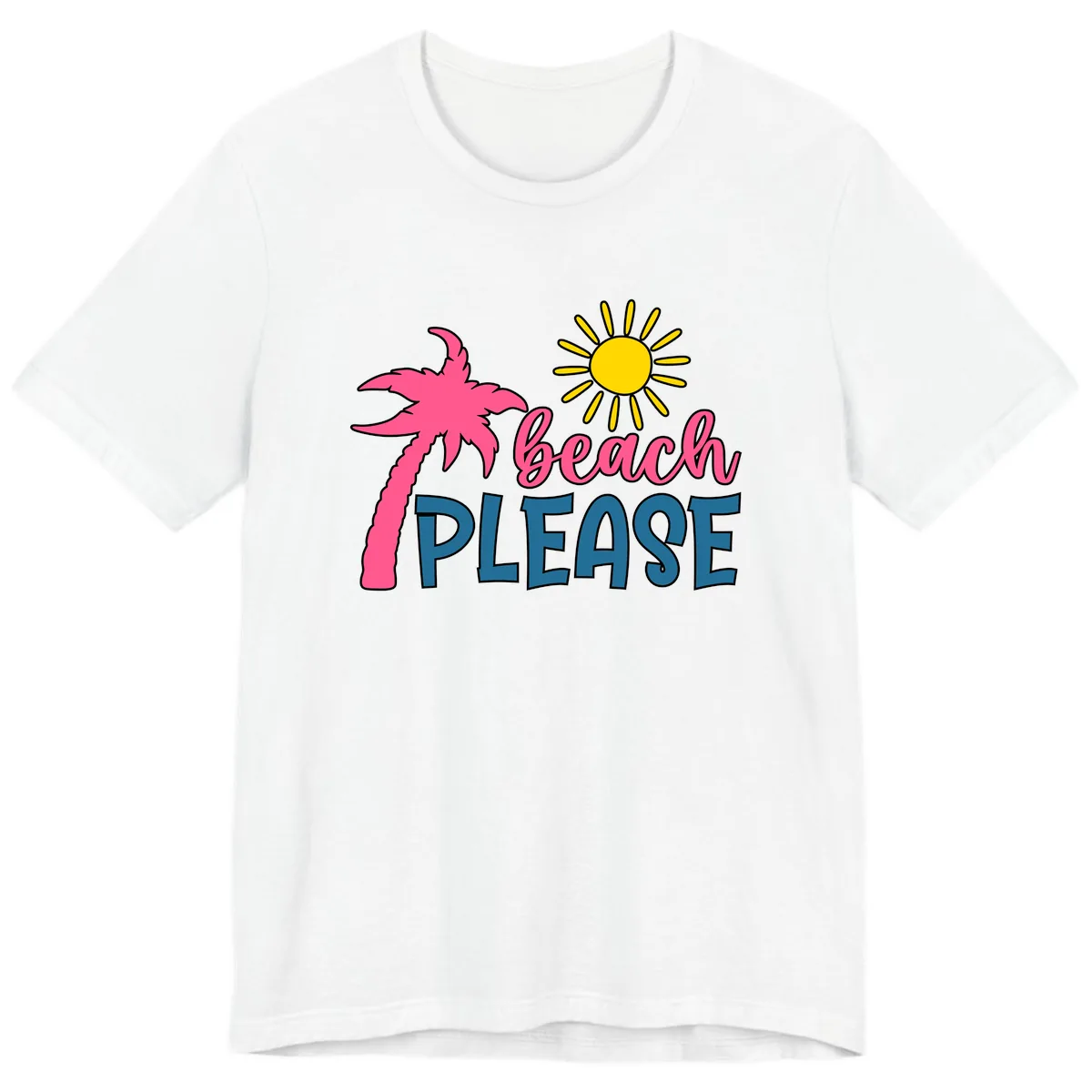 Beach Please Palm Tree Vacation Premium T-Shirt in White