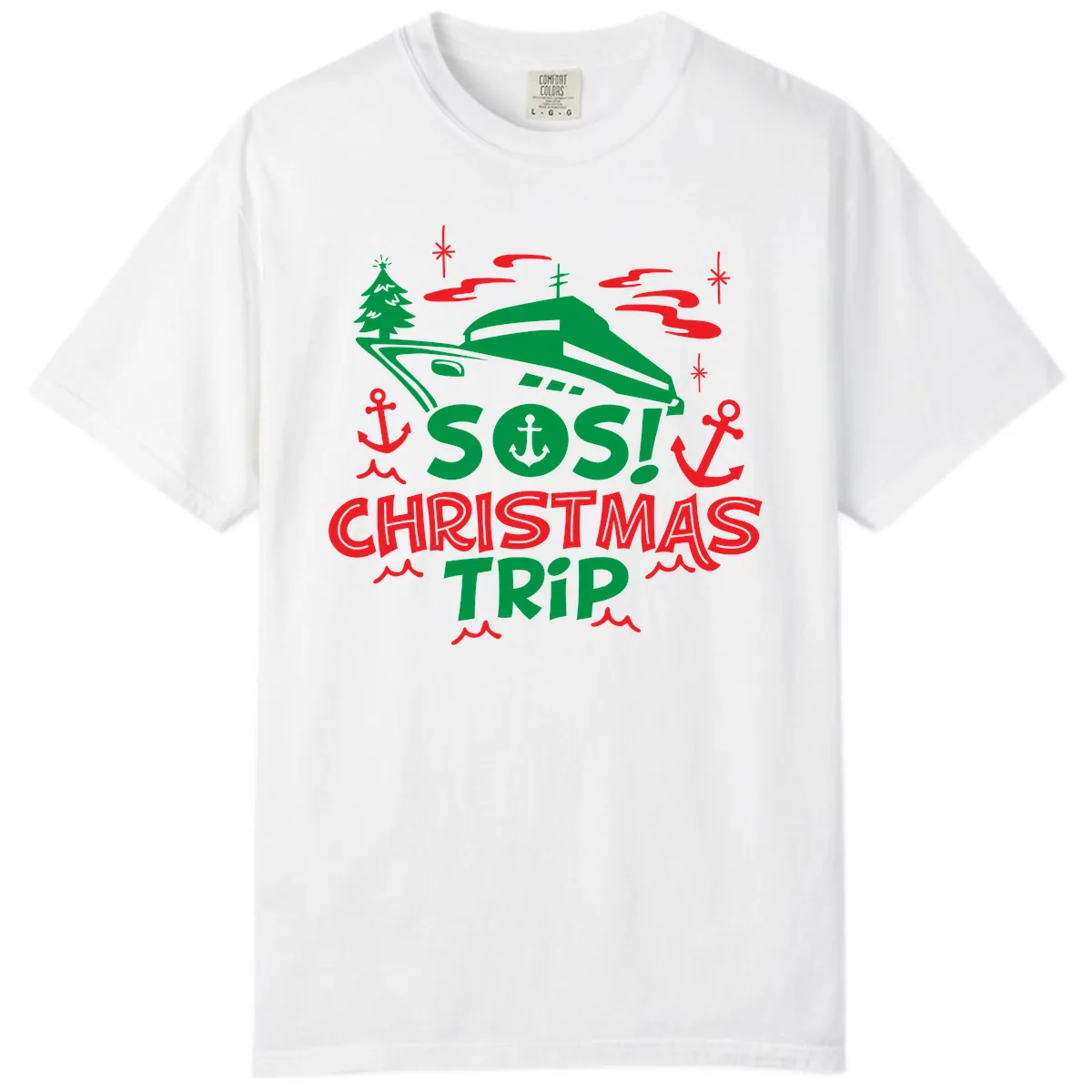 SOS Christmas Trip Comfort Color in White