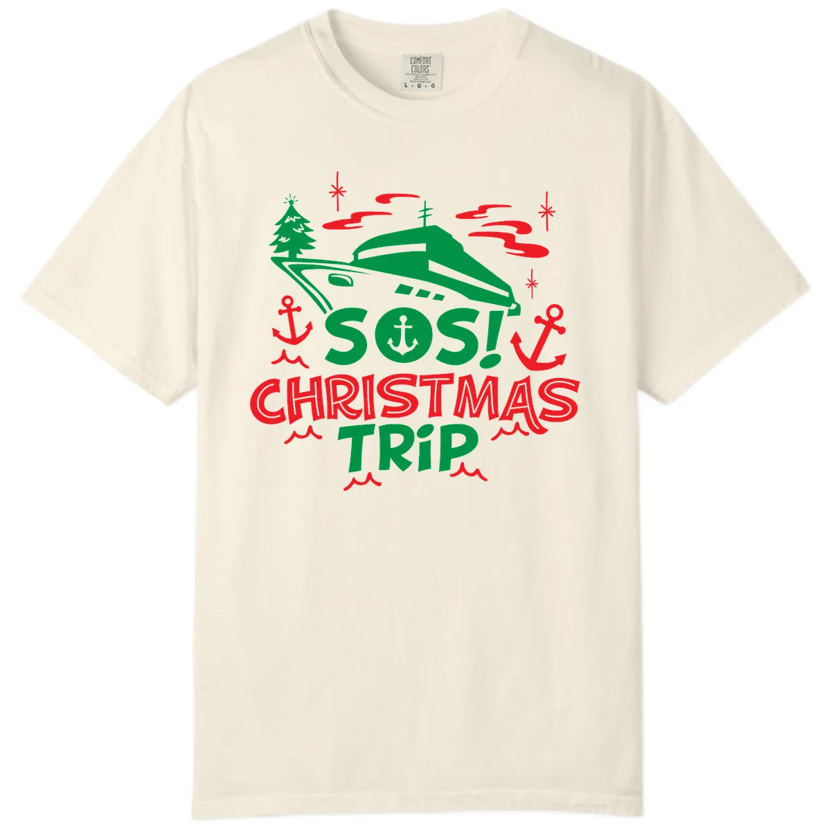 SOS Christmas Trip Comfort Color in Ivory