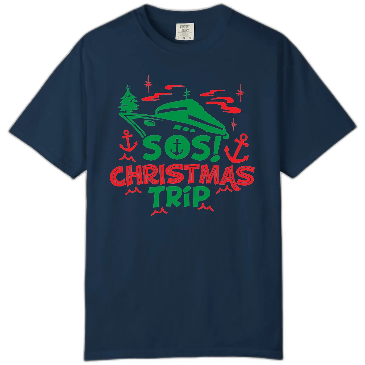 SOS Christmas Trip Comfort Color in True Navy