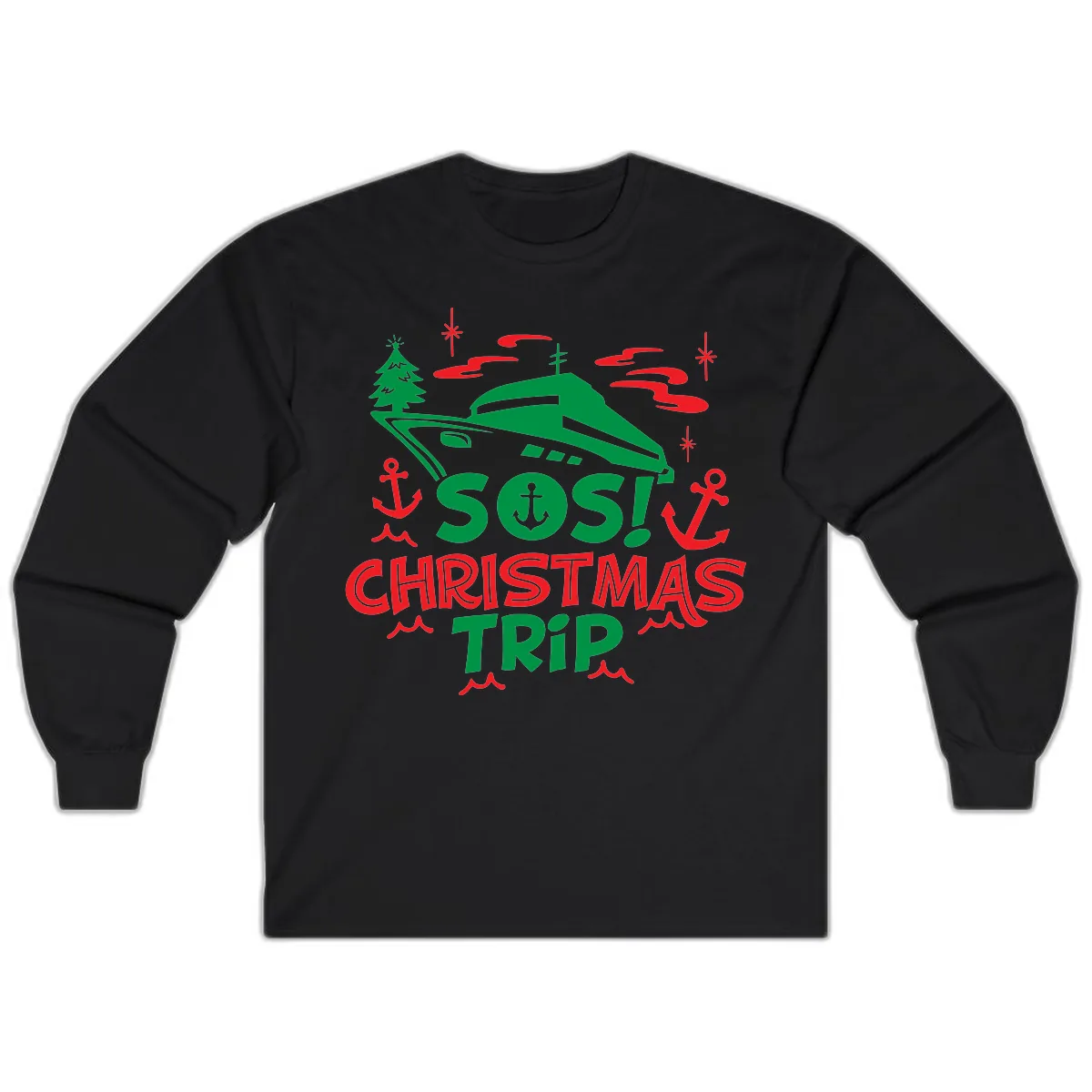 SOS Christmas Trip Long Sleeve in Black