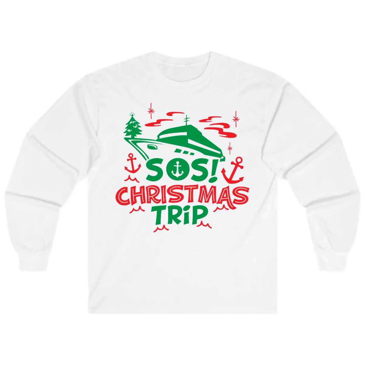 SOS Christmas Trip Long Sleeve in White