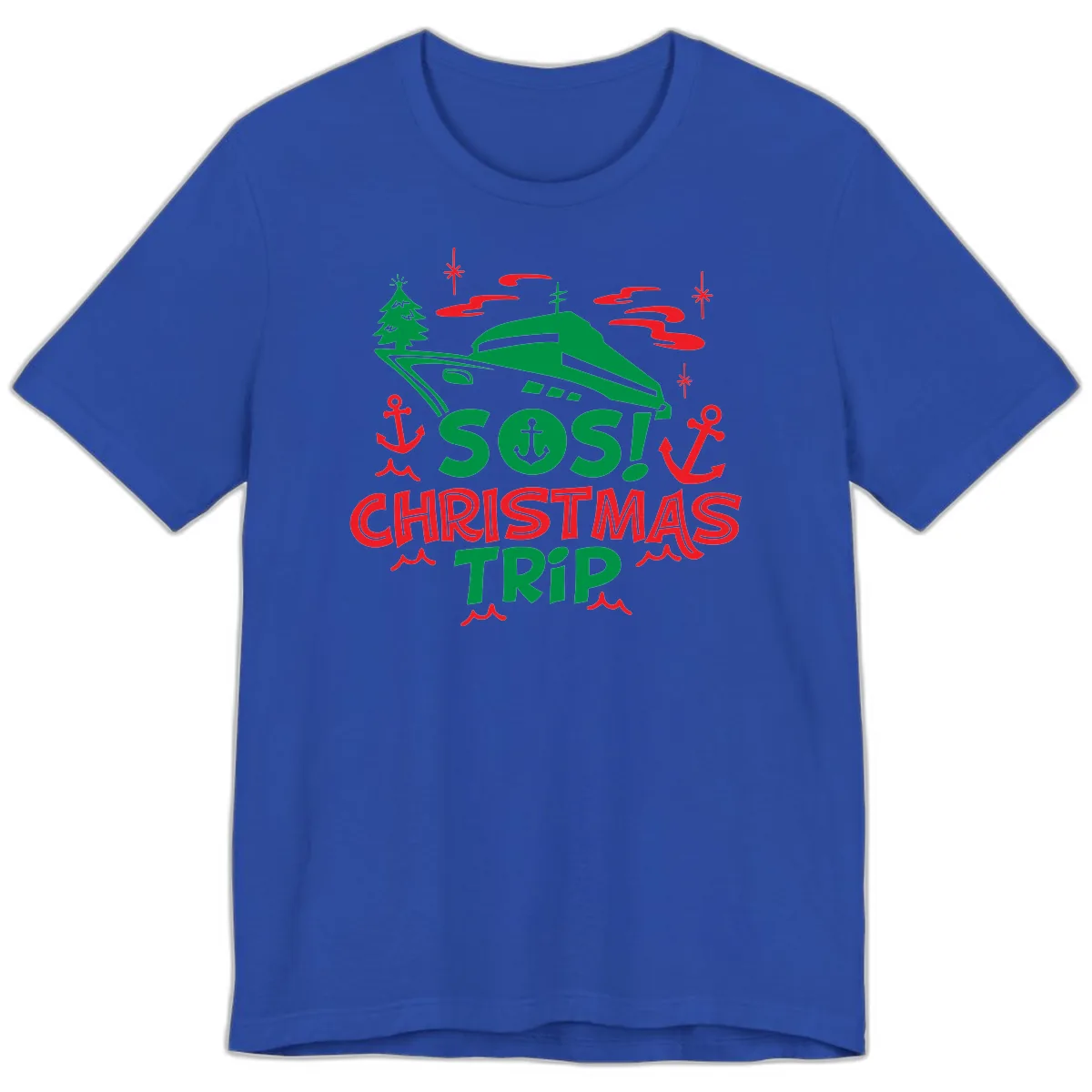 SOS Christmas Trip Premium T-Shirt in True Royal