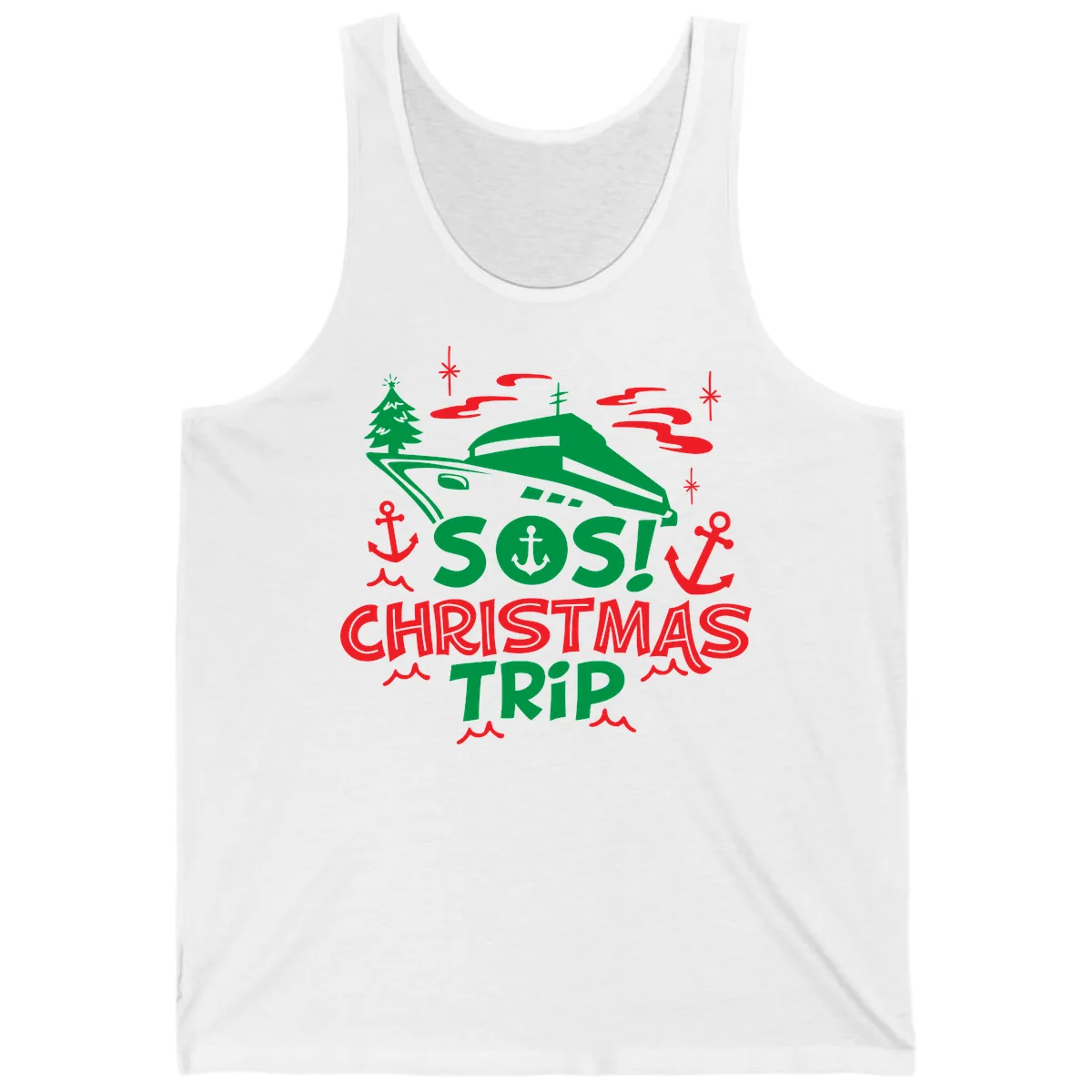 SOS Christmas Trip Tank in White