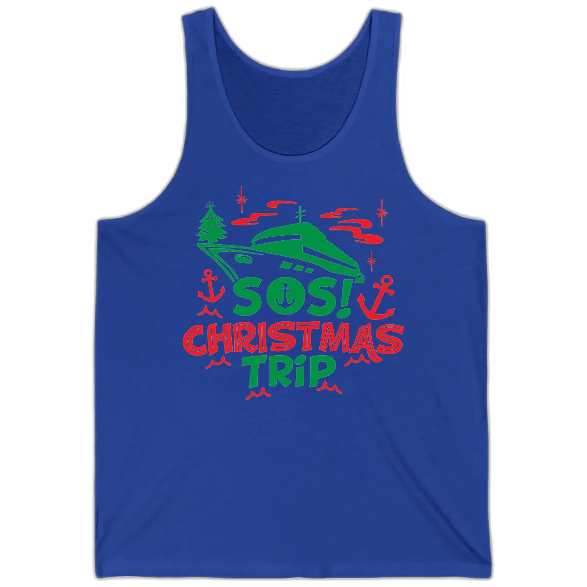 SOS Christmas Trip Tank in True Royal