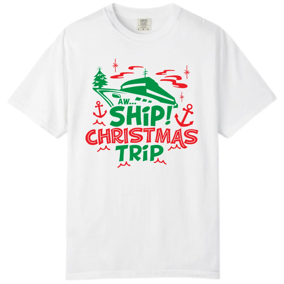 Aww Ship Christmas Trip Comfort Color in White