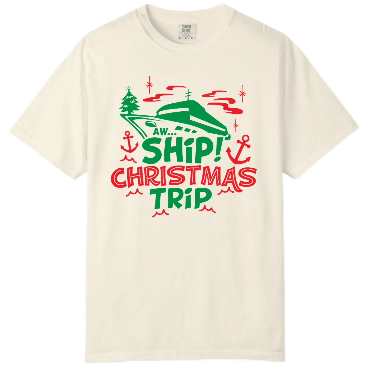 Aww Ship Christmas Trip Comfort Color in Ivory