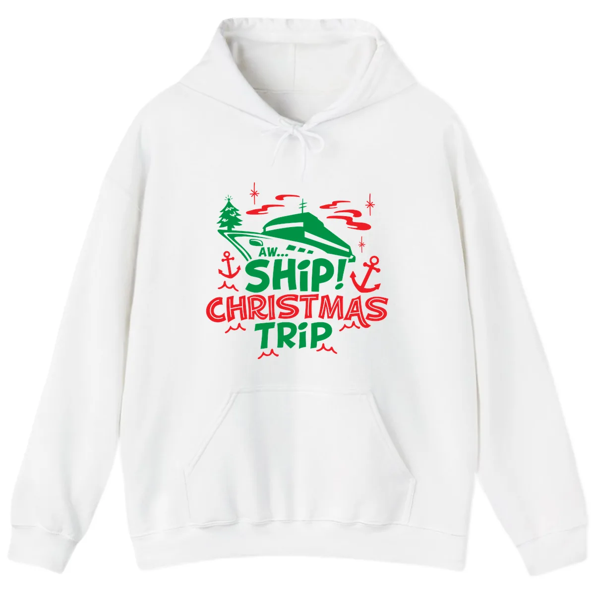 Aww Ship Christmas Trip Hoodie in White