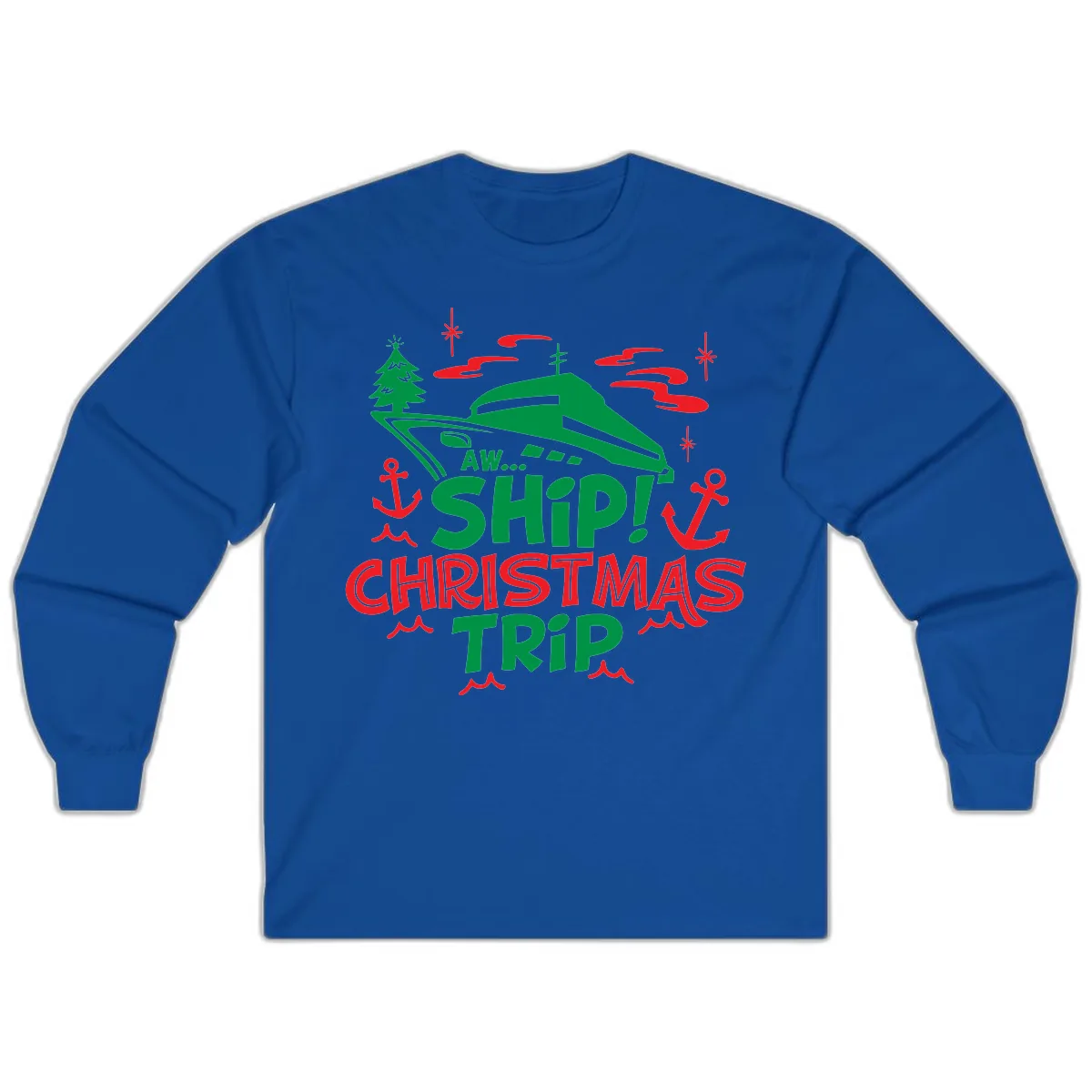Aww Ship Christmas Trip Long Sleeve in Royal