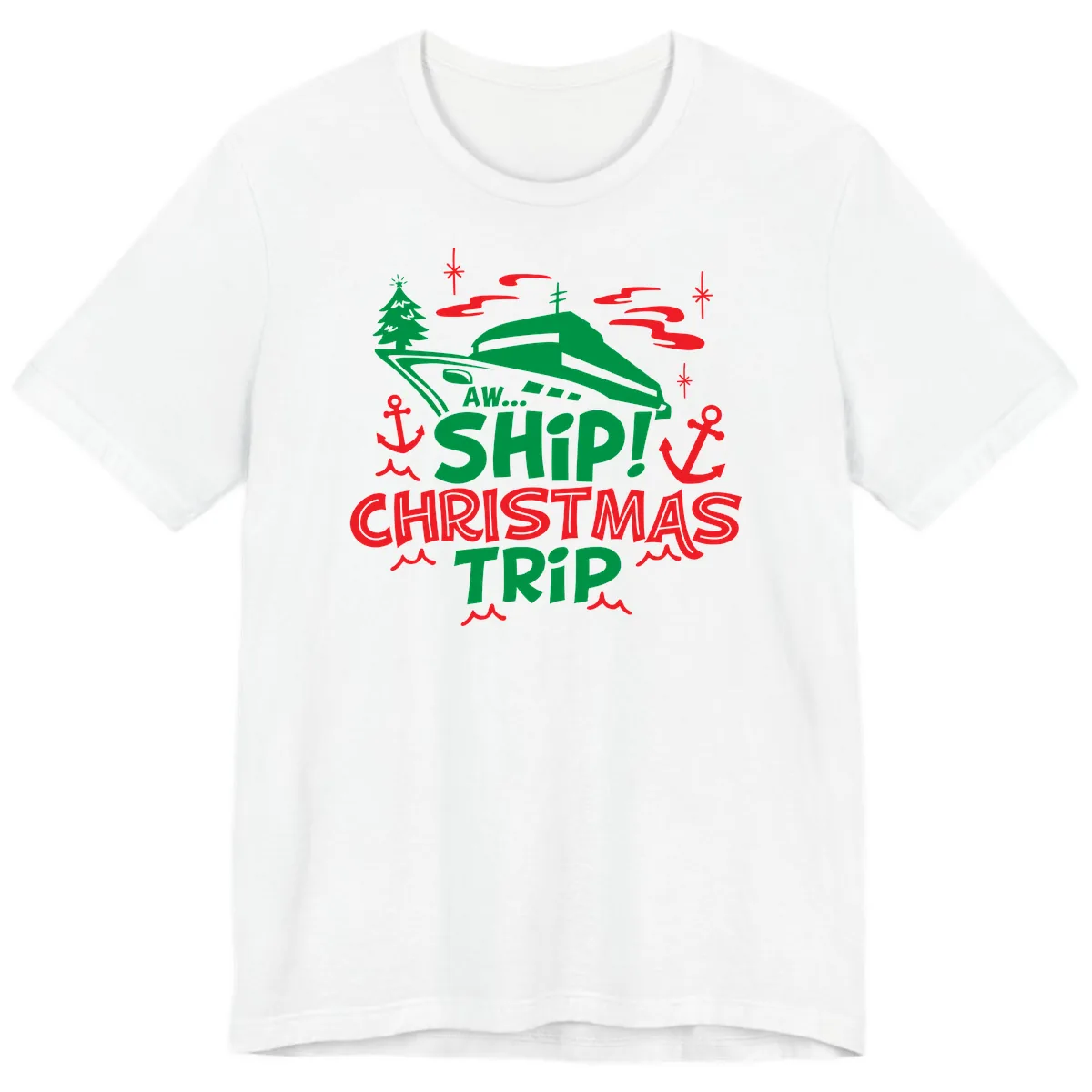 Aww Ship Christmas Trip Premium T-Shirt in White