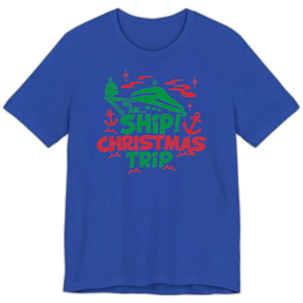 Aww Ship Christmas Trip Premium T-Shirt in True Royal
