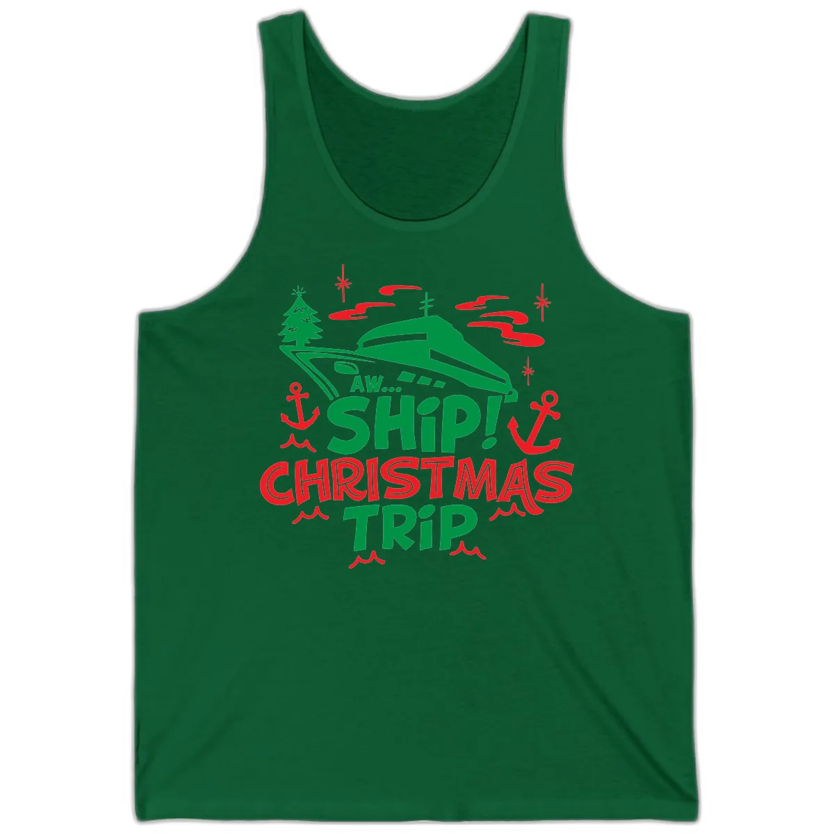 Aww Ship Christmas Trip Tank in Kelly