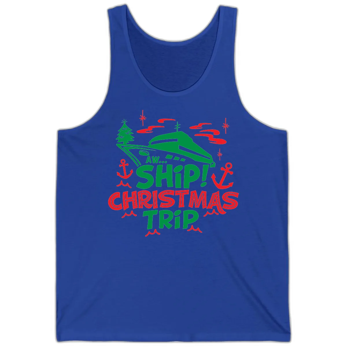 Aww Ship Christmas Trip Tank in True Royal
