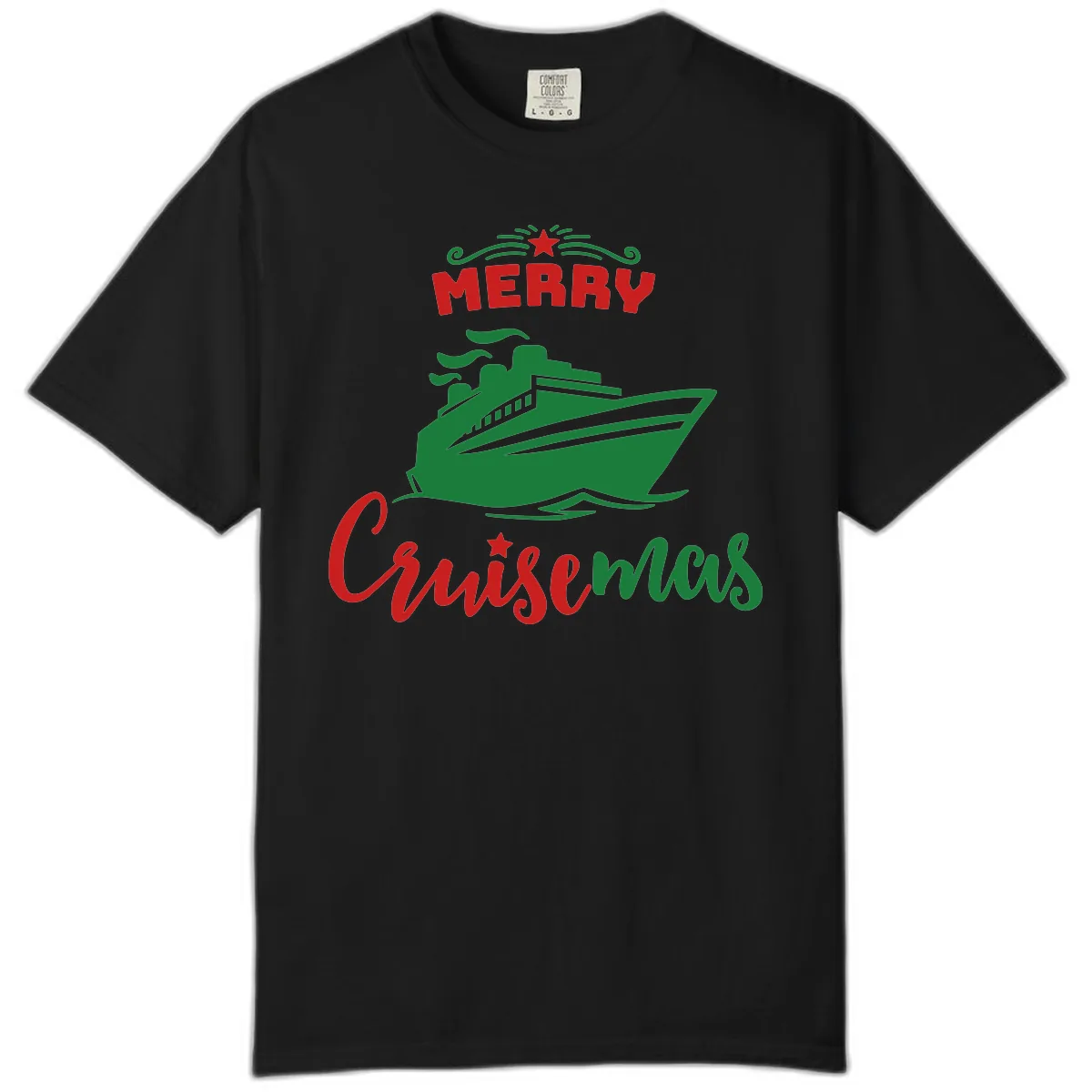 Merry Cruise-mas Ship Comfort Color in Black