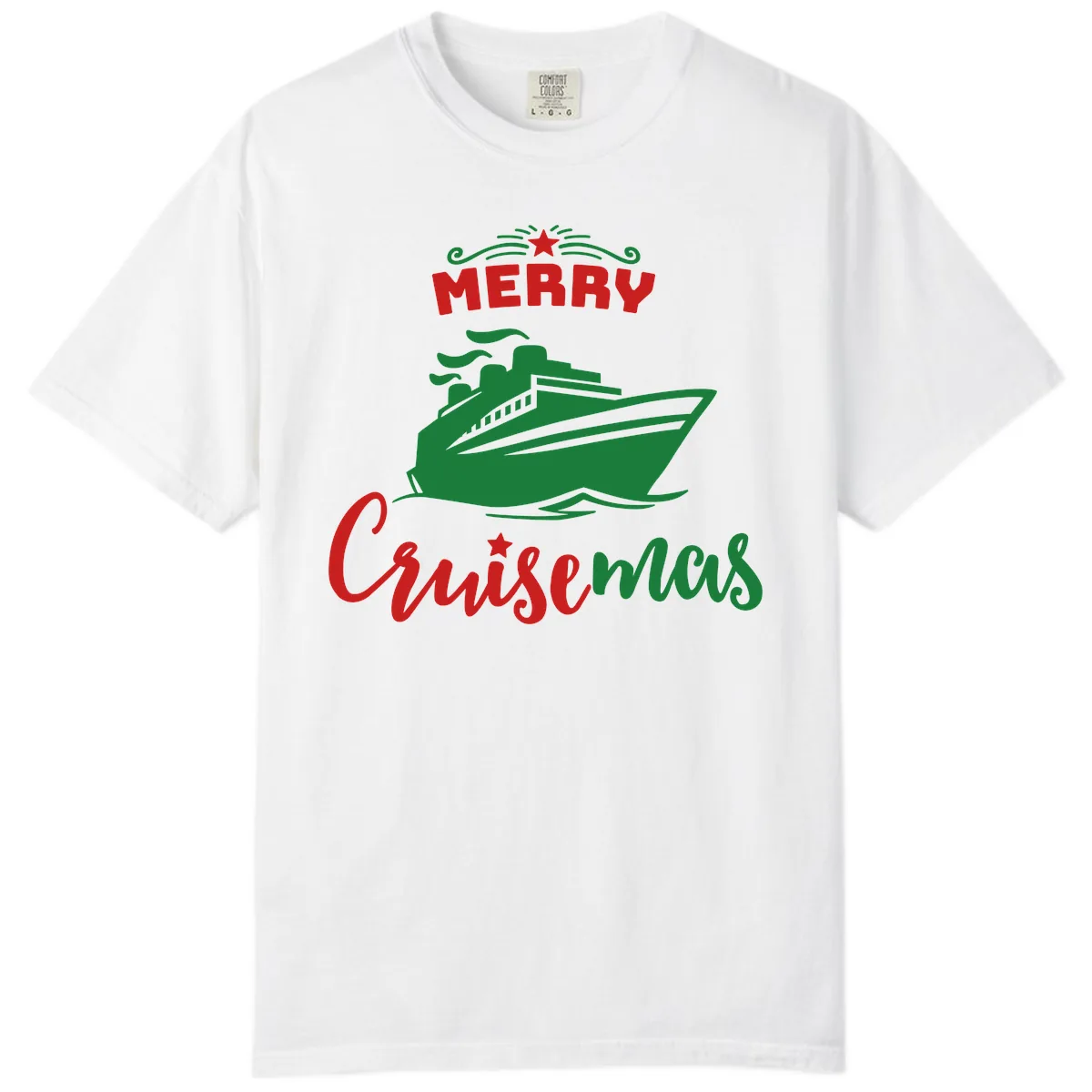 Merry Cruise-mas Ship Comfort Color in White