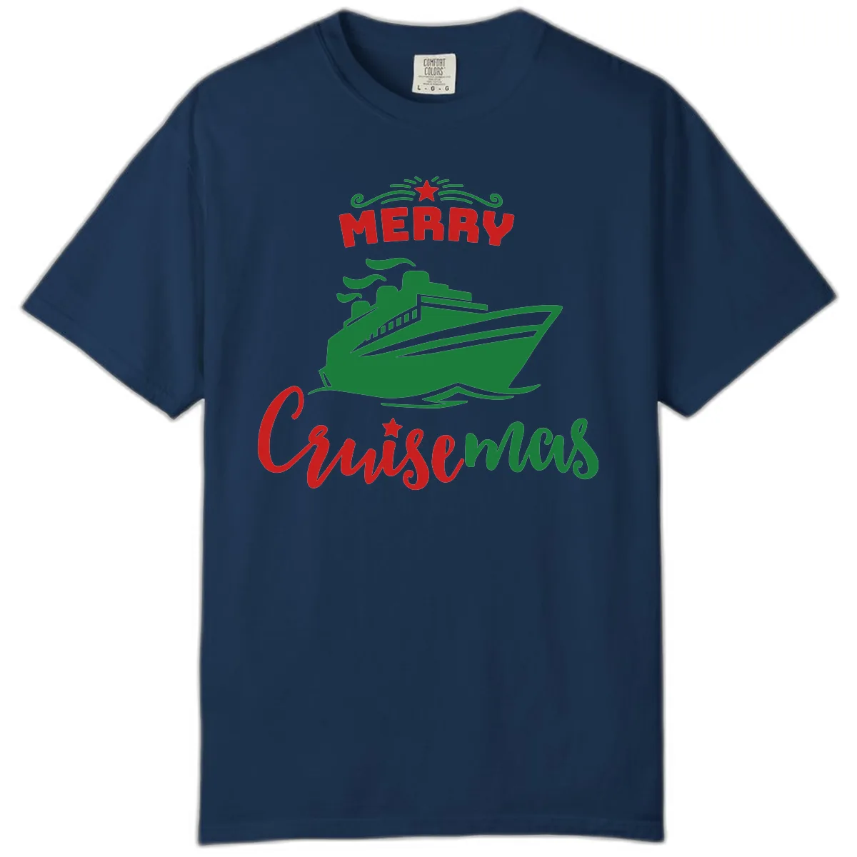 Merry Cruise-mas Ship Comfort Color in Navy