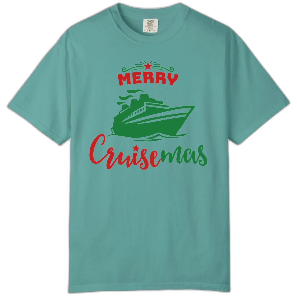 Merry Cruise-mas Ship Comfort Color in Seafoam