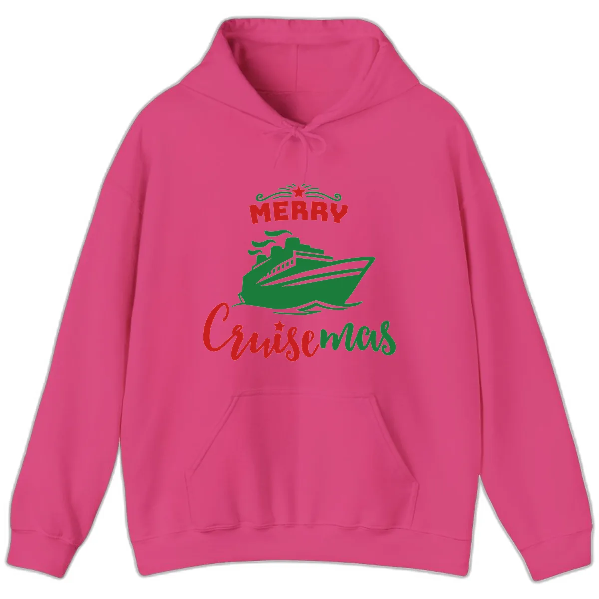 Merry Cruise-mas Ship Hoodie in Heliconia