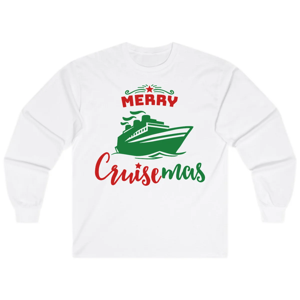 Merry Cruise-mas Ship Long Sleeve in White