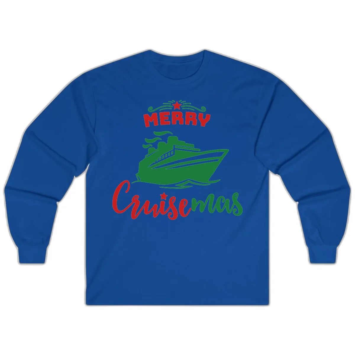 Merry Cruise-mas Ship Long Sleeve in Royal