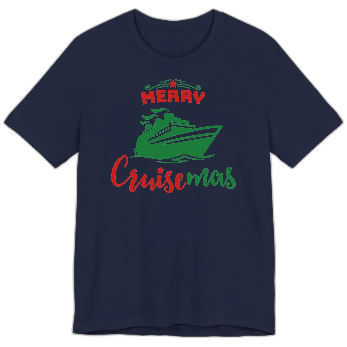 Merry Cruise-mas Ship Premium T-Shirt in Navy