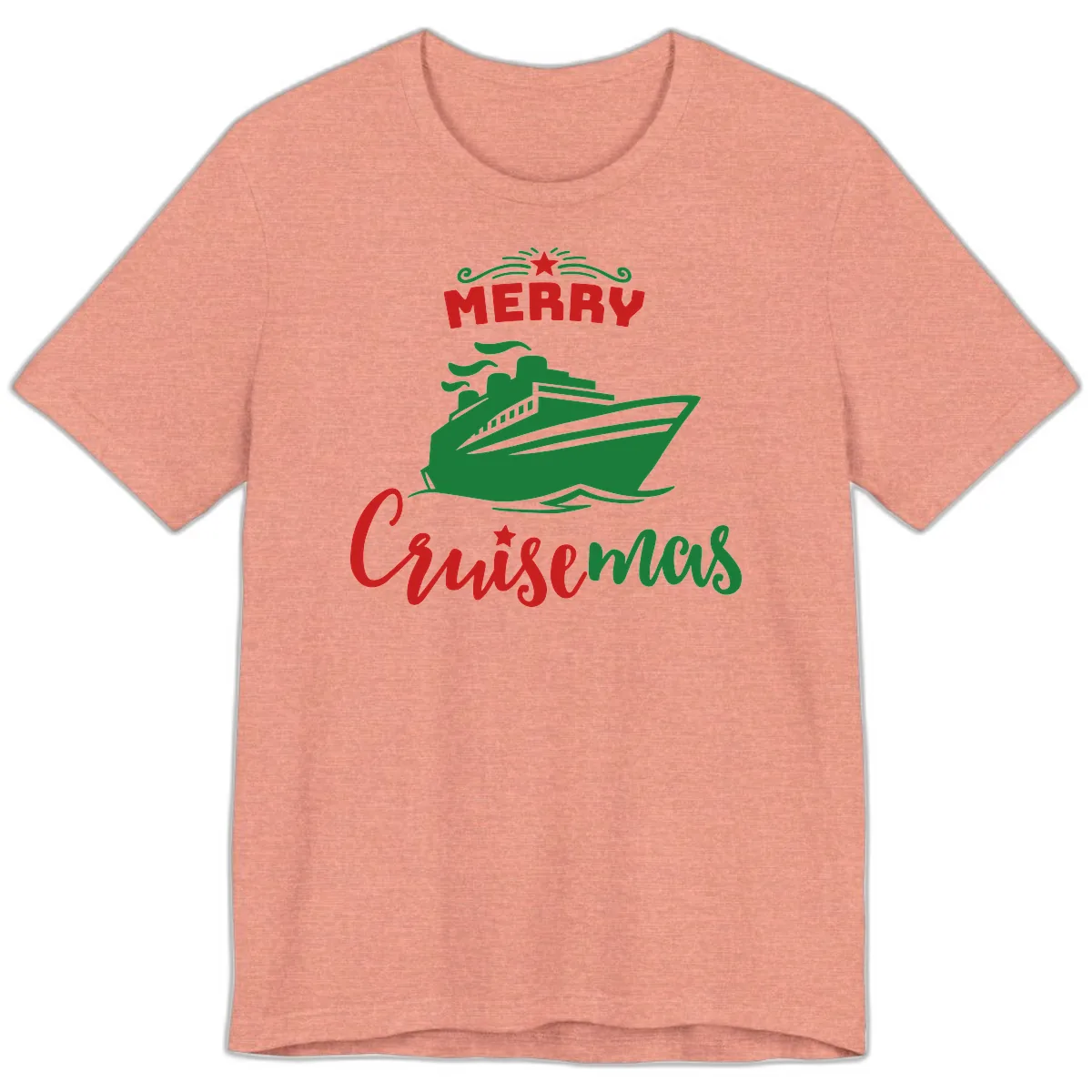 Merry Cruise-mas Ship Premium T-Shirt in Heather Sunset