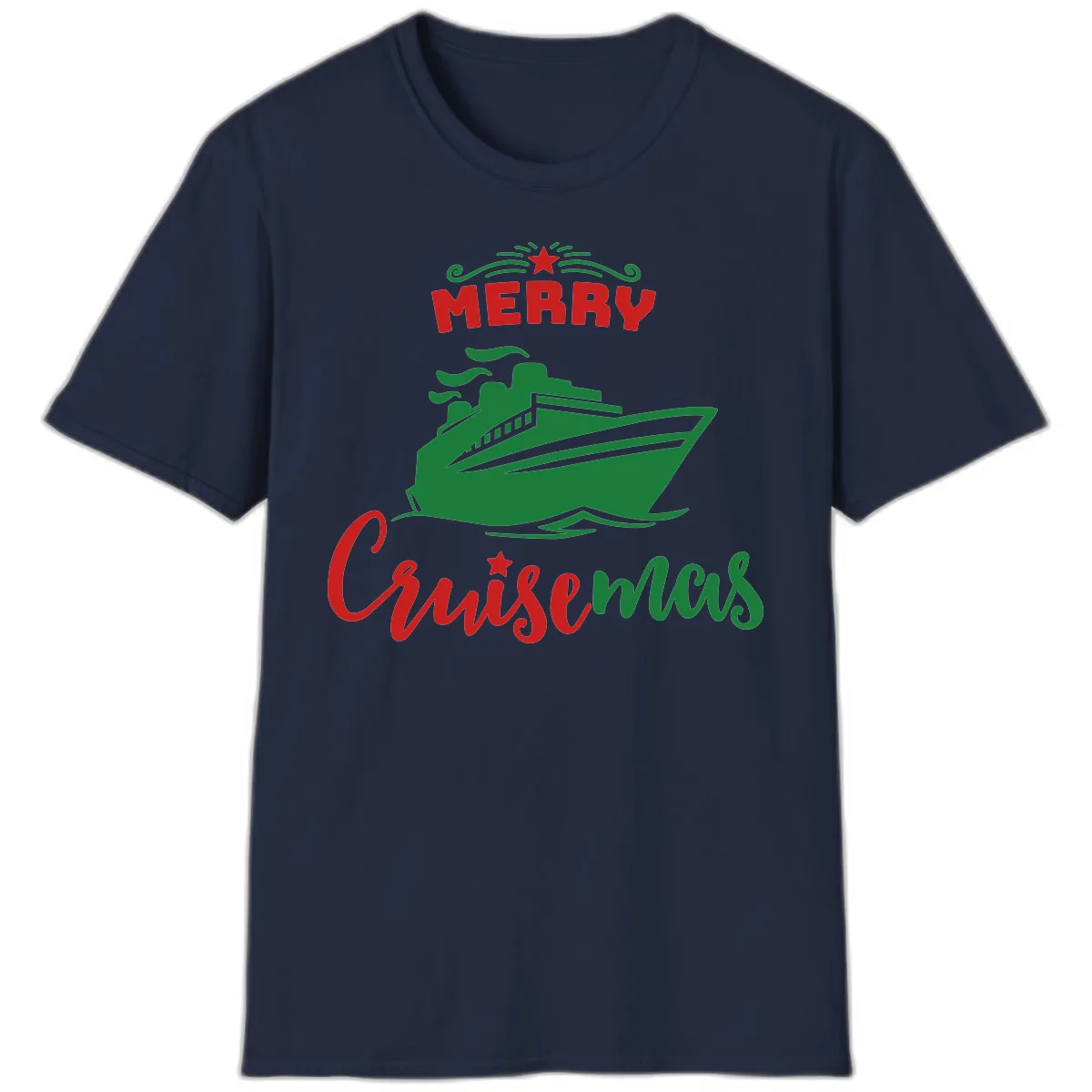 Merry Cruise-mas Ship T-Shirt in Navy
