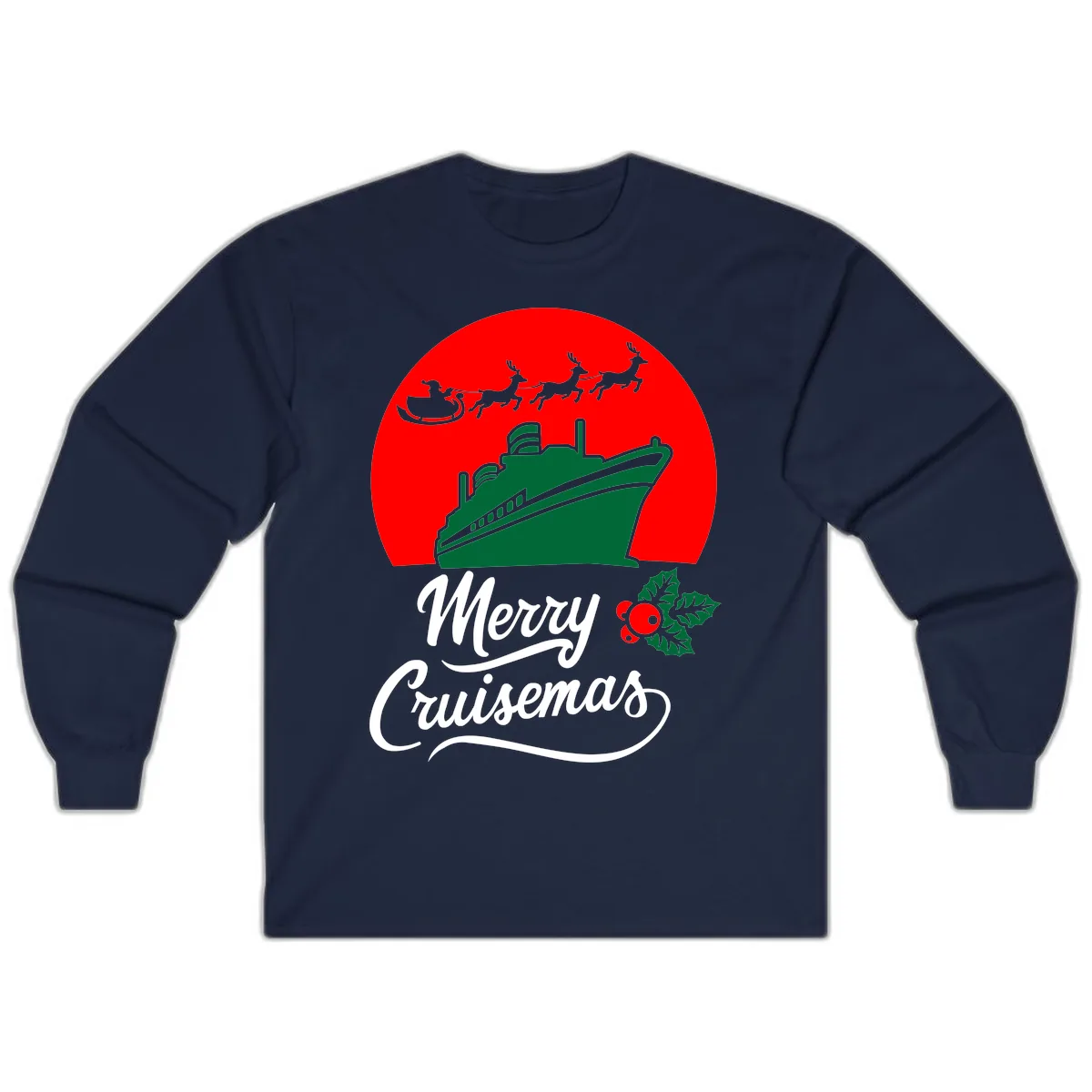 Merry Cruisemas Long Sleeve in Navy