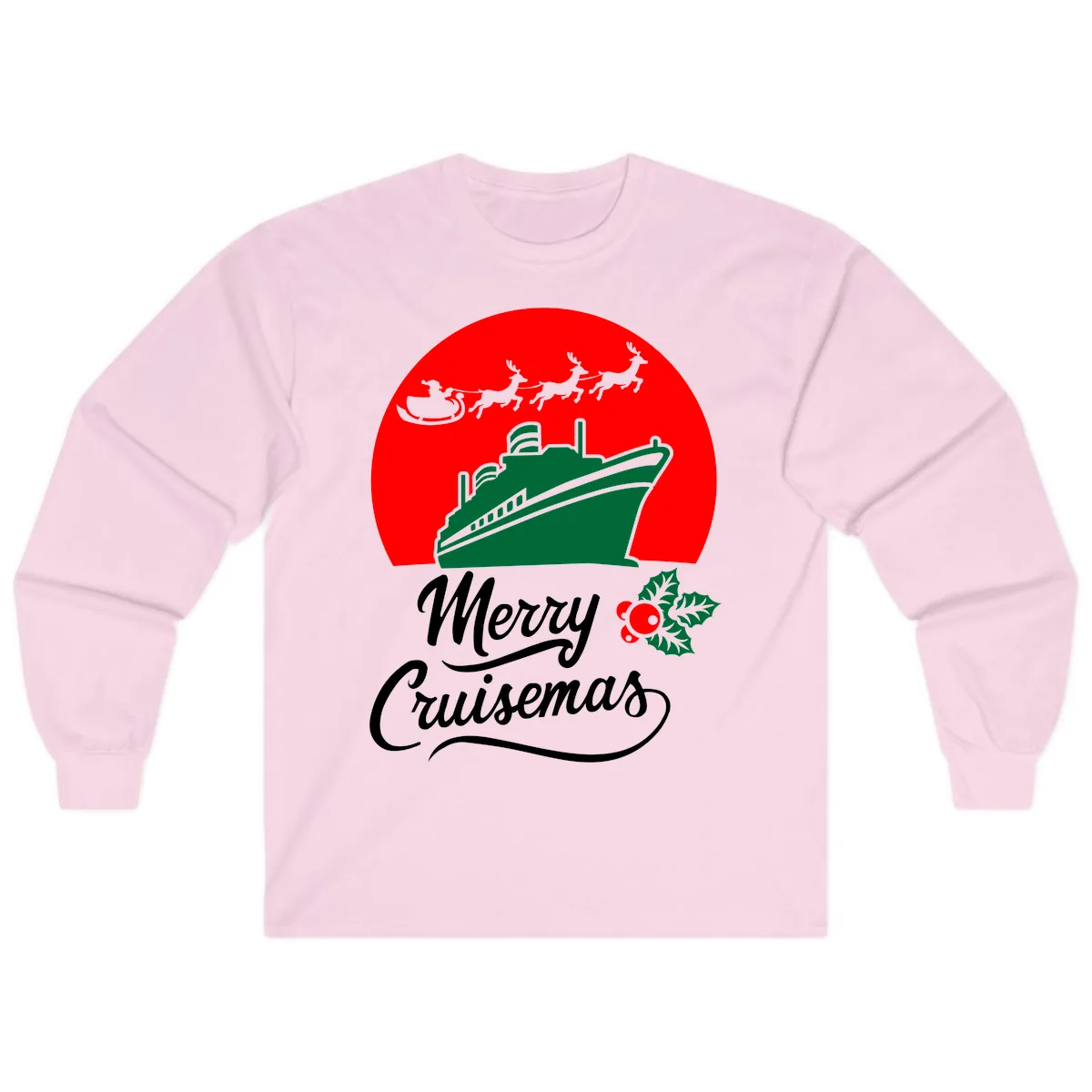 Merry Cruisemas Long Sleeve in Light Pink