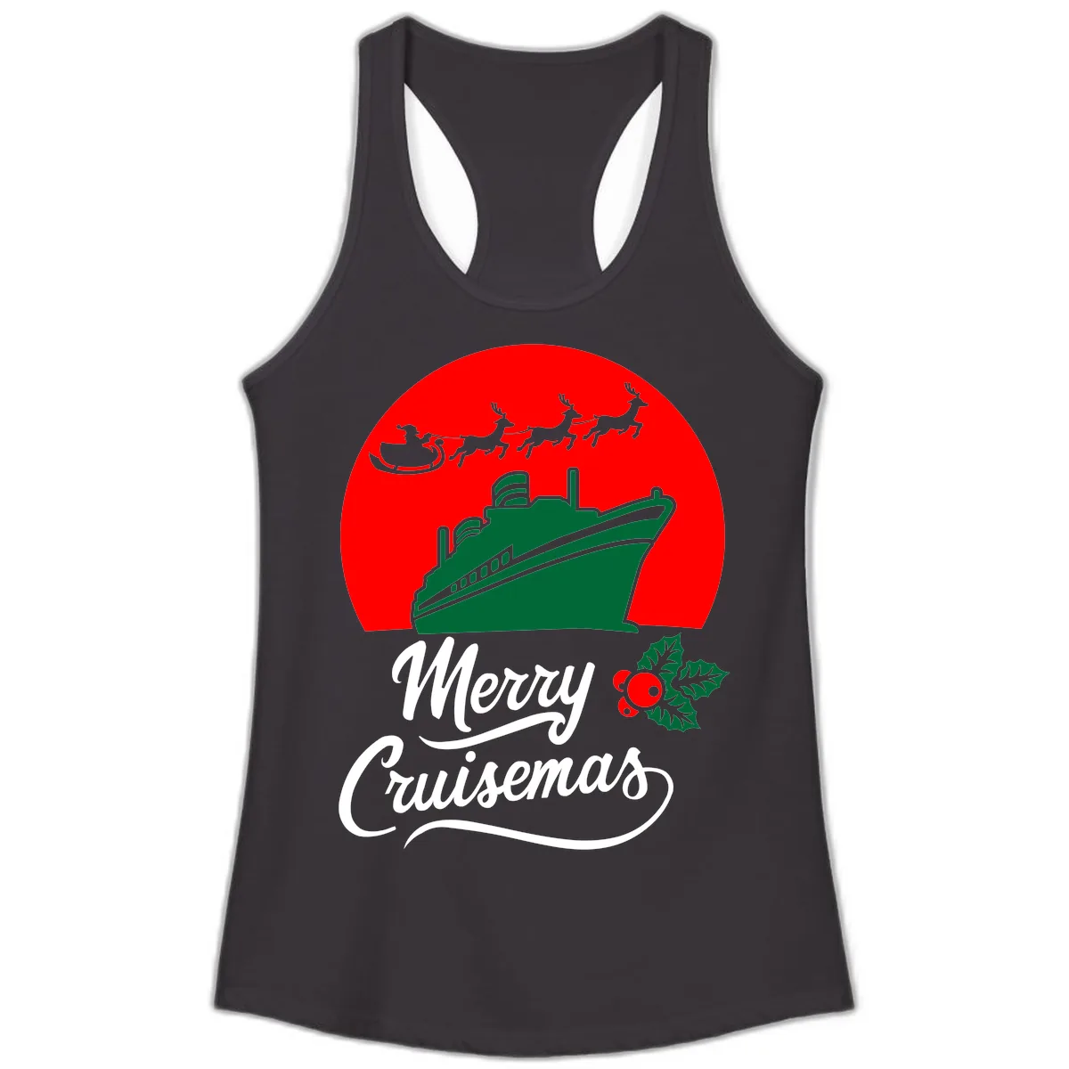 Merry Cruisemas Ladies Tank in Black