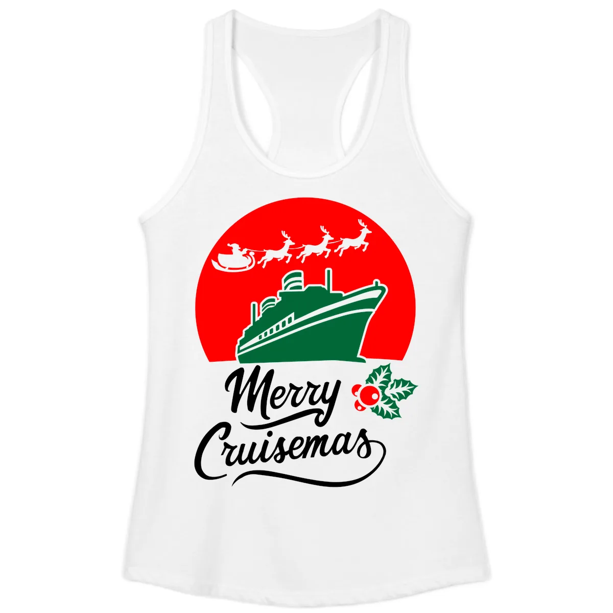 Merry Cruisemas Ladies Tank in White