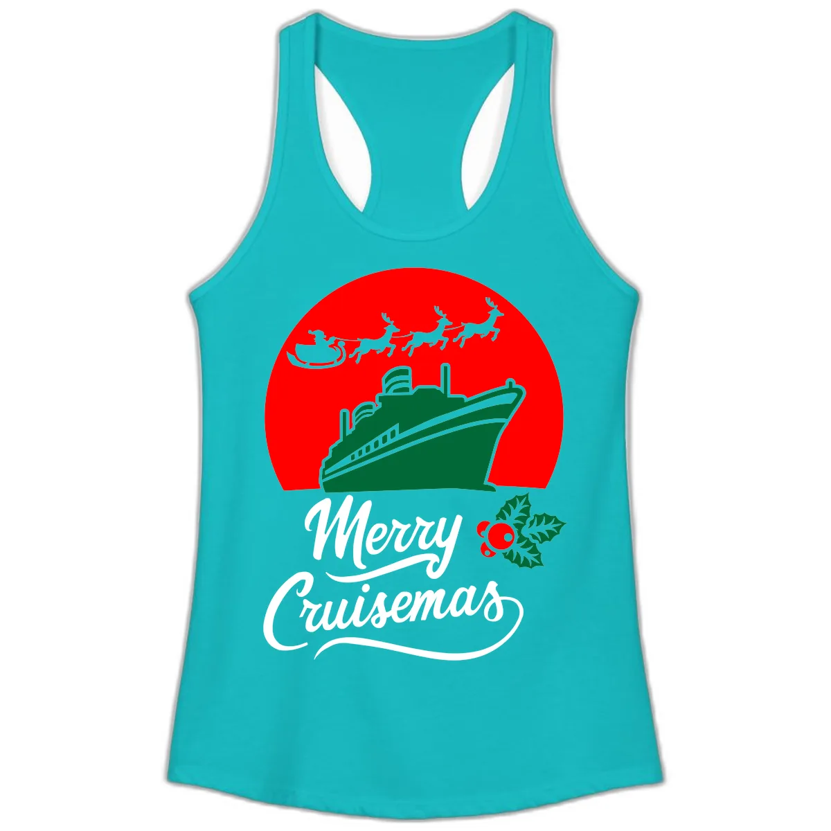 Merry Cruisemas Ladies Tank in Tahiti Blue