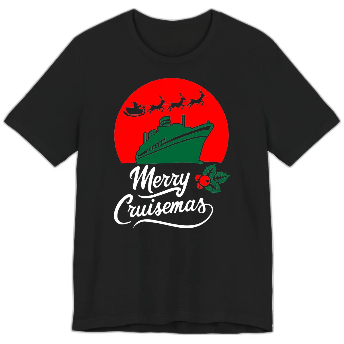 Merry Cruisemas Premium T-Shirt in Black