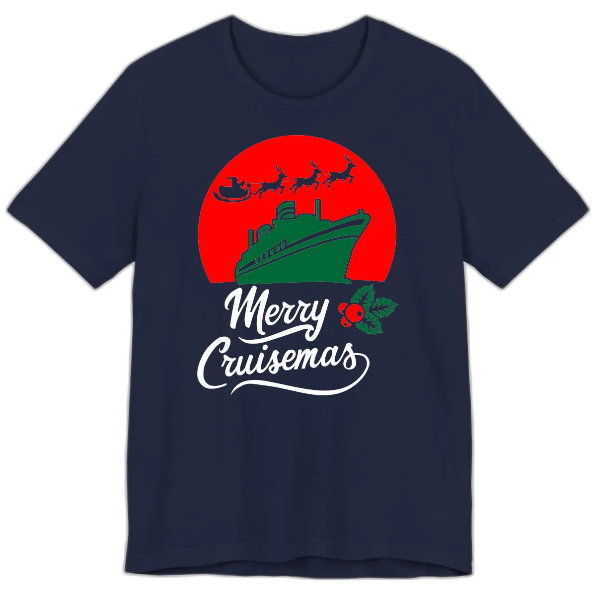 Merry Cruisemas Premium T-Shirt in Navy