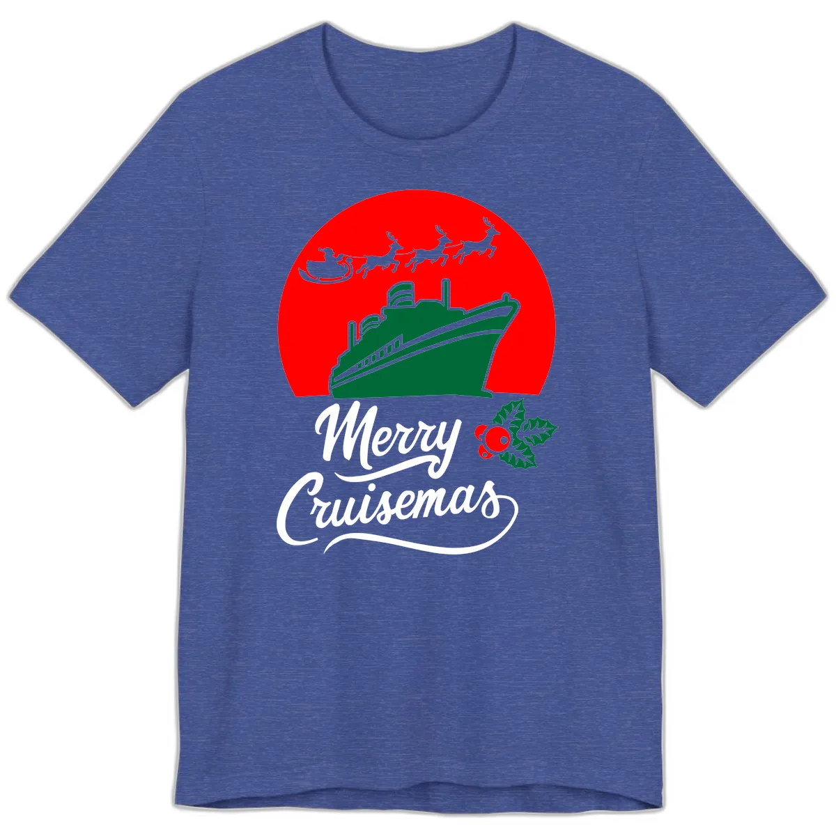 Merry Cruisemas Premium T-Shirt in Heather True Royal