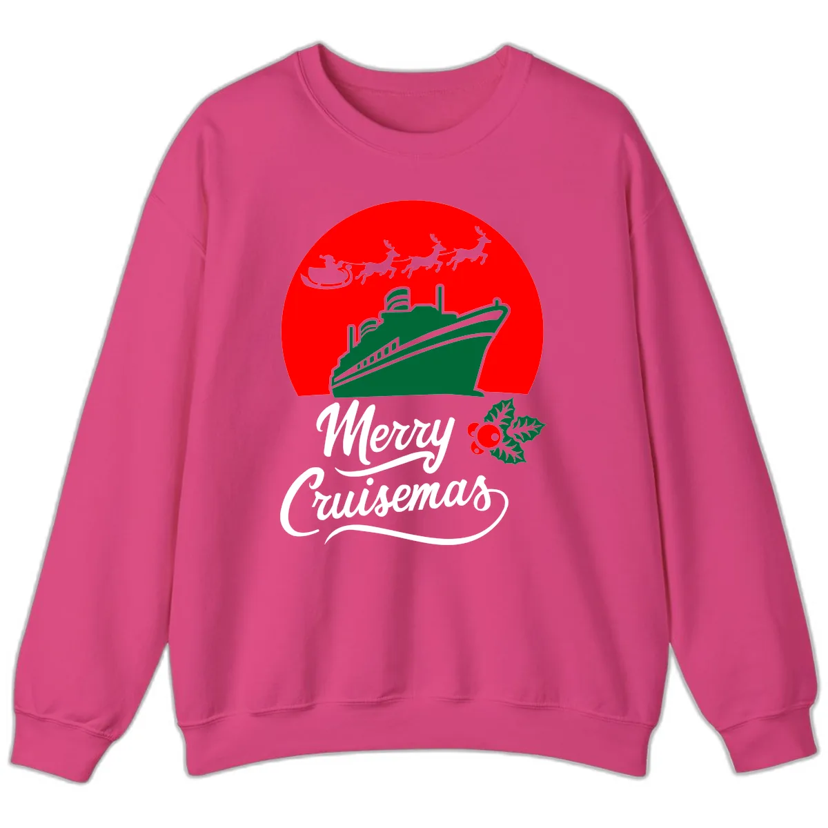 Merry Cruisemas Sweatshirt in Heliconia