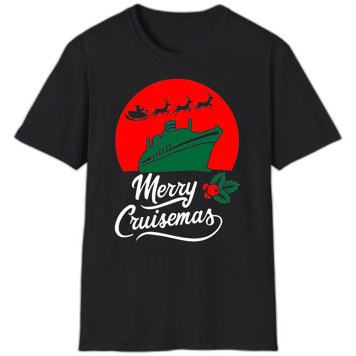 Merry Cruisemas T-Shirt in Black