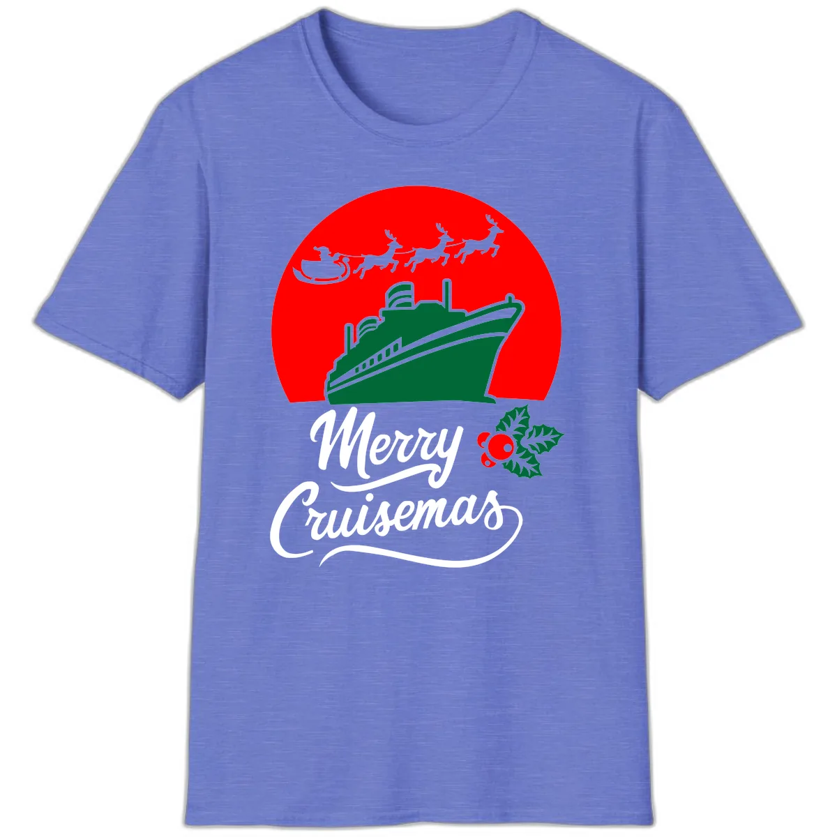 Merry Cruisemas T-Shirt in Heather Royal