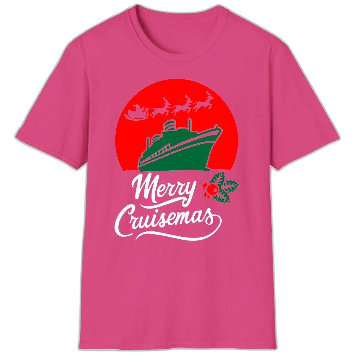 Merry Cruisemas T-Shirt in Heliconia