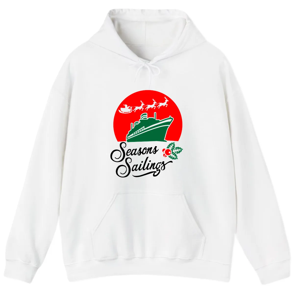 Seasons Sailings Cruise Ship Holiday Hoodie in White