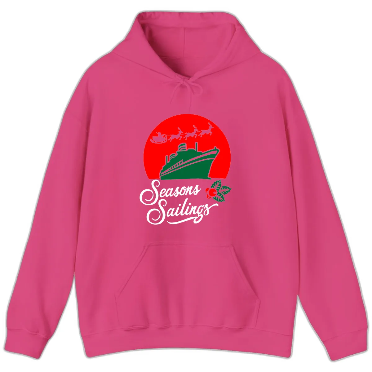 Seasons Sailings Cruise Ship Holiday Hoodie in Heliconia