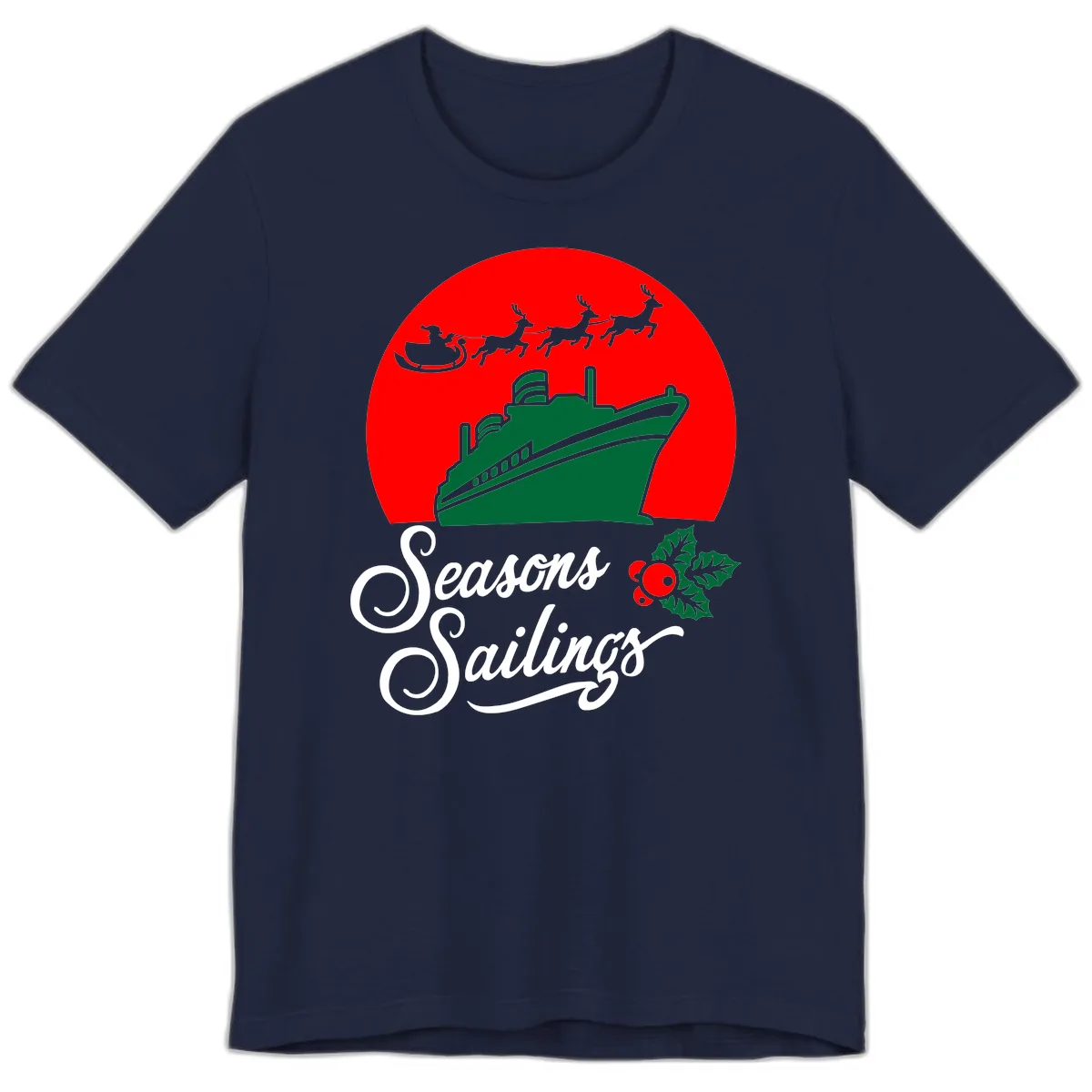 Seasons Sailings Cruise Ship Holiday Premium T-Shirt in Navy