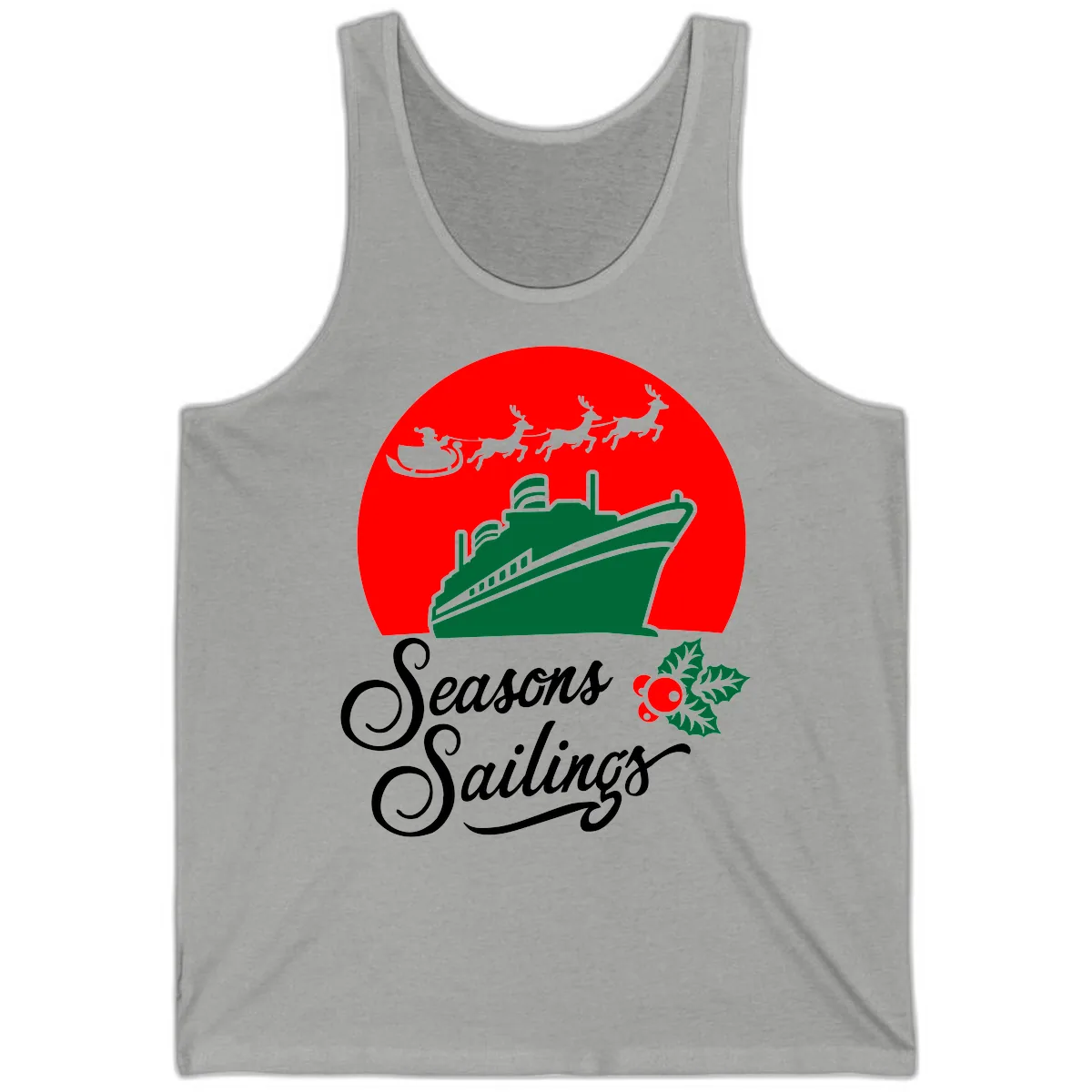 Seasons Sailings Cruise Ship Holiday Tank in Athletic Heather