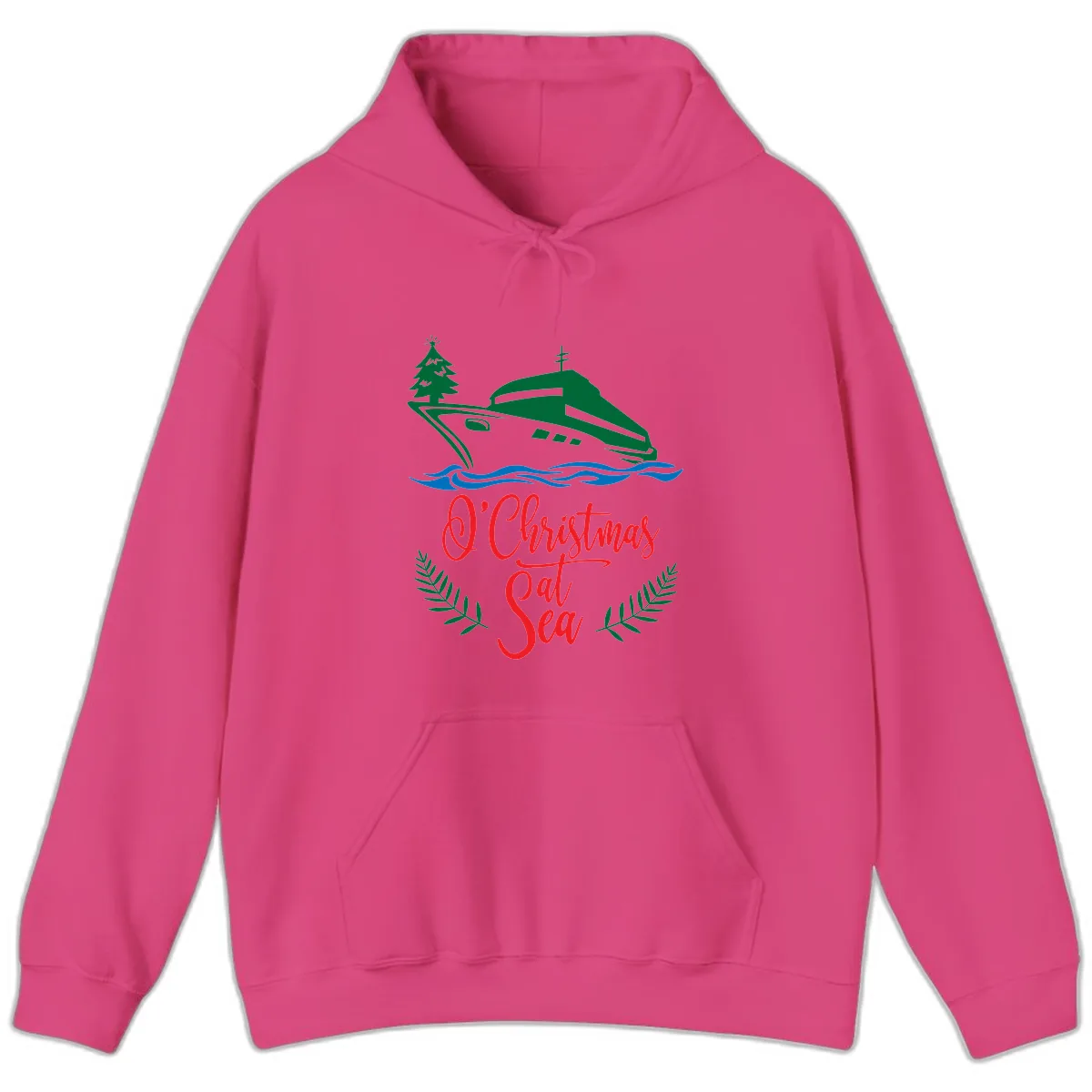 O Christmas At Sea Hoodie in Heliconia