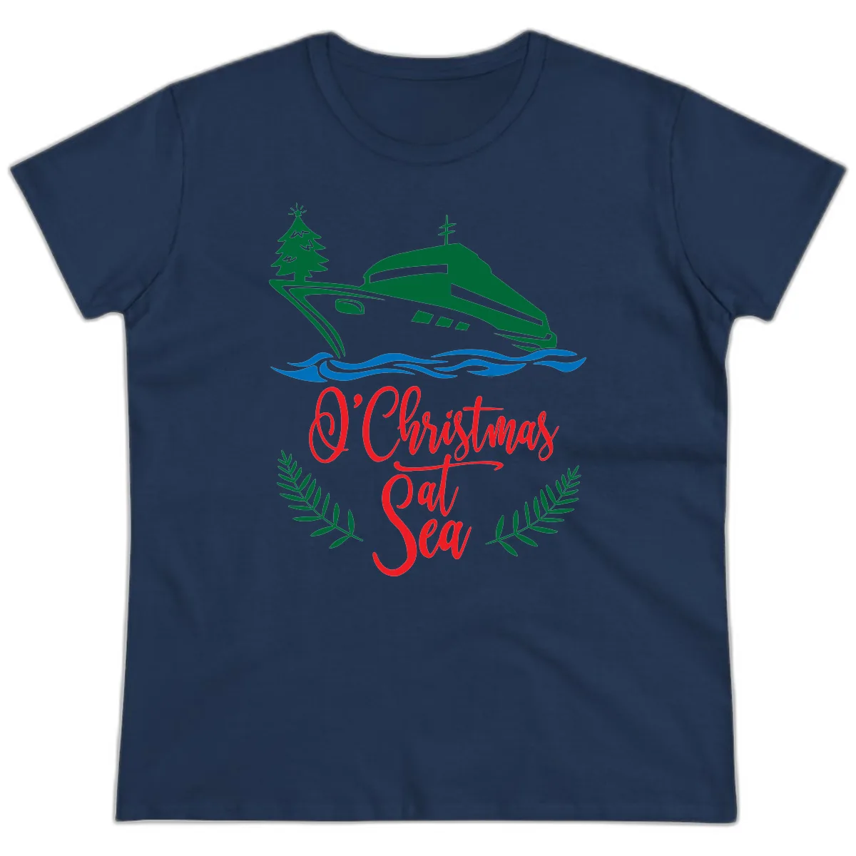 O Christmas At Sea Ladies Tee in Navy