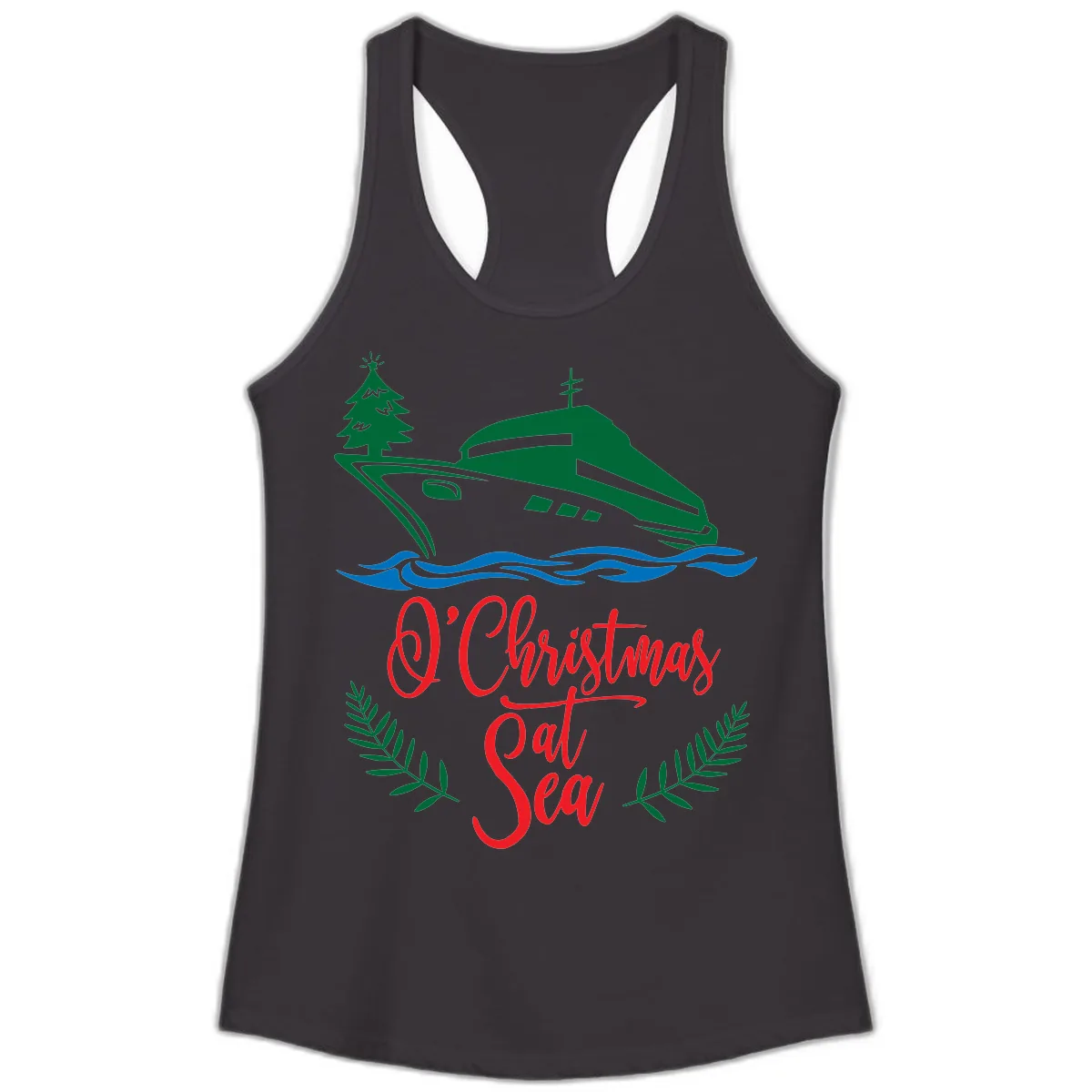 O Christmas At Sea Ladies Tank in Black